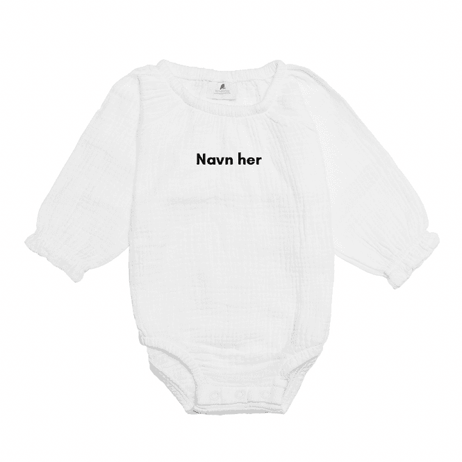Bilde av Hvit Body i Musselin Stoff - 100% Bomull for Baby